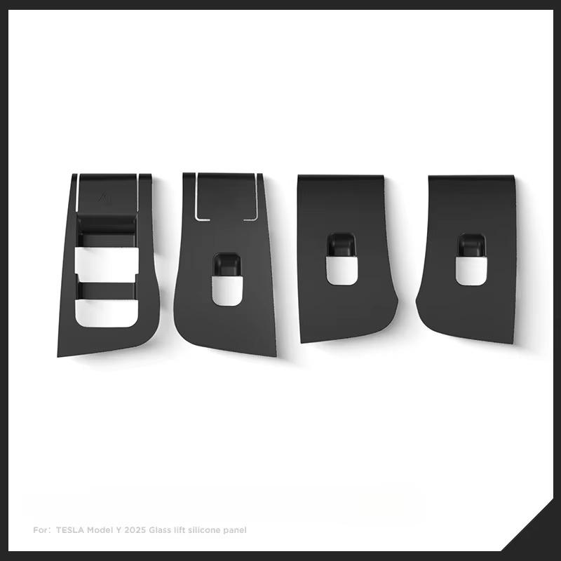 

Панель подъема стекла для Tesla Model Y Launch/Juniper 2025 Рамка кнопки стеклоподъемника Защитная наклейка Силиконовые автомобильные аксессуары чёрный