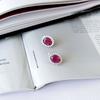 Серебряные серьги с натуральным рубином 8.48ct, фианитами (2165071)