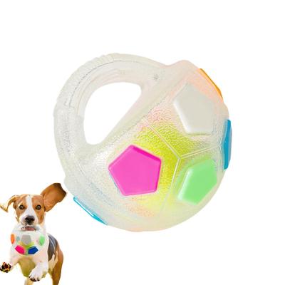 Dog Ball Toss and Fetch Play with Handle Dog Calming Ball Breeds Aggressive Chewers Accompany Outdoor Training Squeak Toys