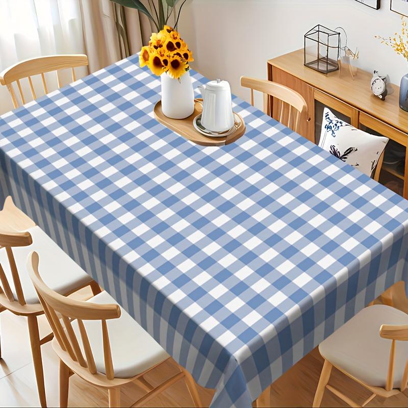 One Blue and White Checkered Tablecloth - Classic for Use As a Table Cover In Restaurants and Kitchen Party Settingszyc
