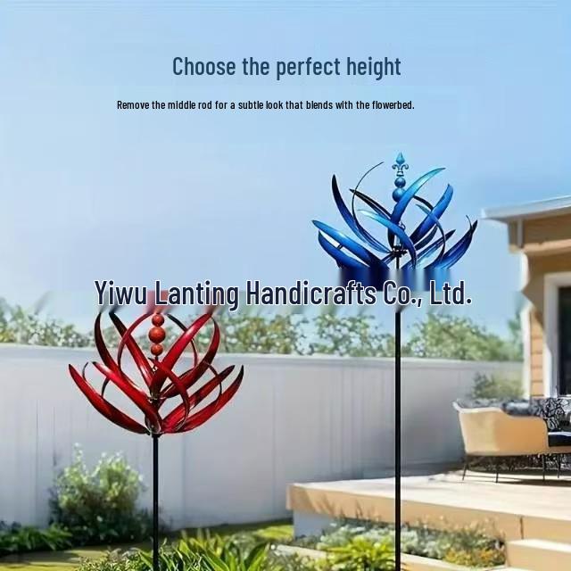 Metall Outdoor Kinetischer Windmühlen-Spinner: Künstlerische handgefertigte Gartendekoration aus Eisen