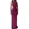 Women's Sleeveless Sequined Back Slit Sexy Dinner Party Evening Gown Dress  for European American Cocktail Event