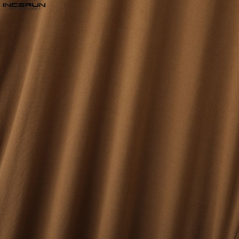 INCERUN Herbst Winter Herren Rollkragen Langarm Hohe Schlitze Lässige Lange Pullover Tops