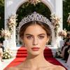 Multifunctional Rhinestones Crowns Tiaras Headwear with Shimmering Crystal Design For Bride Wedding Ceremony Evening Galas