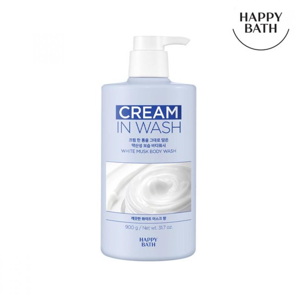 Happy Bath Creamy Wash White Musk Body Wash 900g