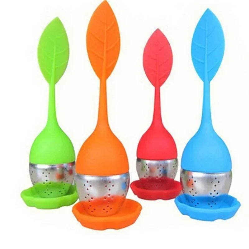 Household Creative Silicone Tea Strainer Sweet Leaf Pattern Tea Filter Teapot for Loose Leaf Herbal Spice Filter Accessories