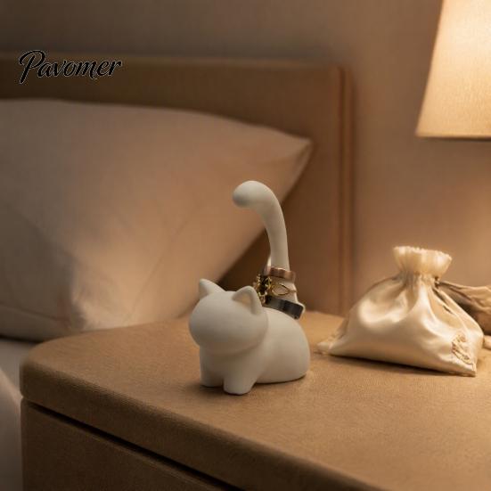 Jewelry Organizer for Rings Cute Cat Ring Holder, Minimalist Stand Bedroom Dressing Practical Storage Gift Table, Decorative Sitting And Earrings