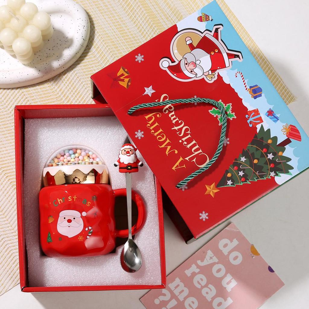 Grenzüberschreitendes Weihnachts-Keramikbecher-Geschenkset - Hochwertiges Souvenir für Heiligabend