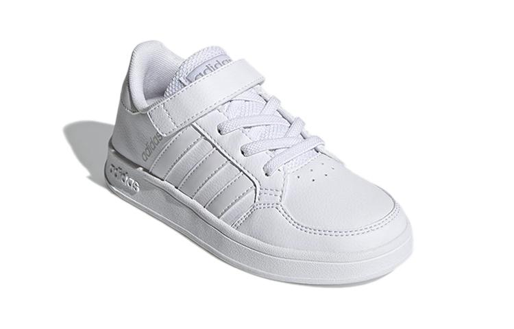 adidas Neo Breaknet Synthetic Leather Abrasion Resistant Low Top Kids' Skateboarding Shoes White FZ0108