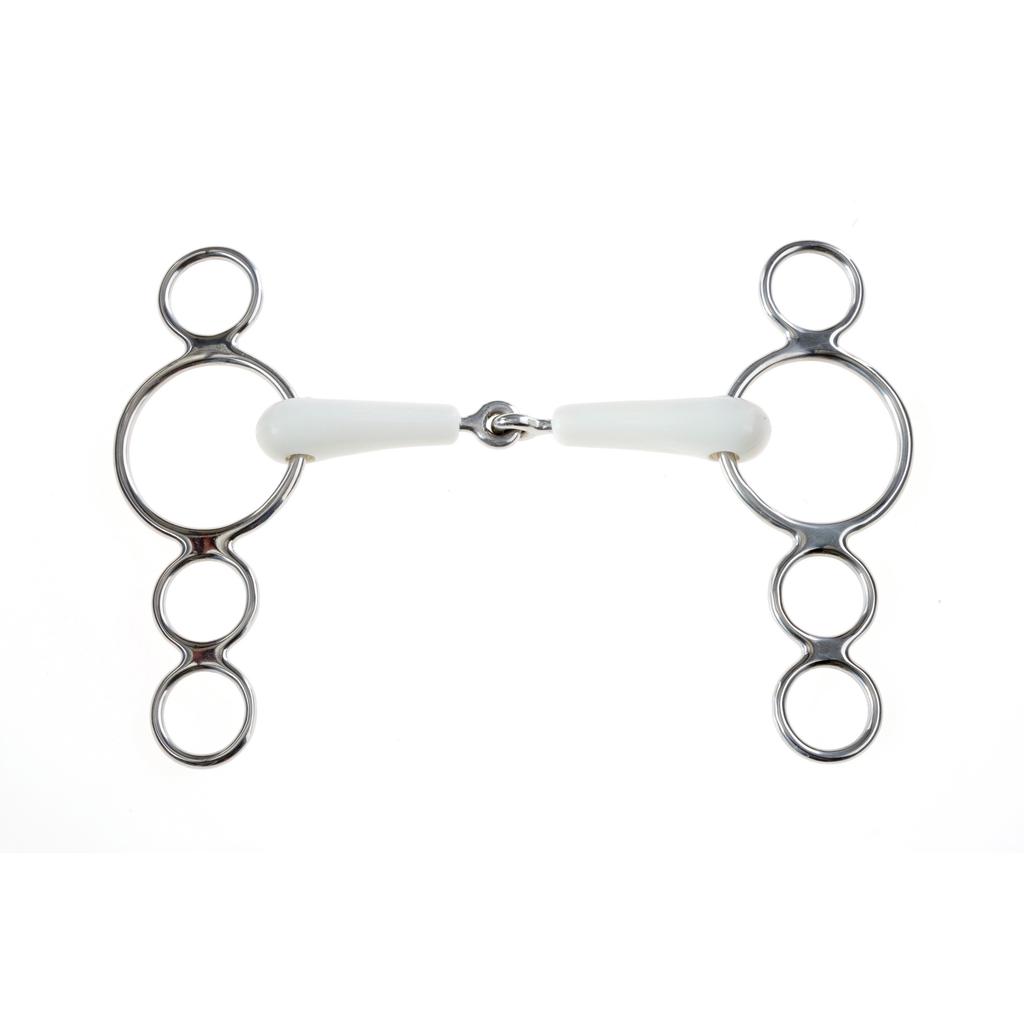 Korsteel Horses Flexi Jointed 3 Ring Dutch Gag Bit