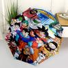 1pc Dragon Ball Z Characters Outdoor Umbrella - Piccolo, Goku, Vegeta - Automatic Opening/Closing - Portable 3-Fold Design - 8-Rib Iron Frame - Ideal