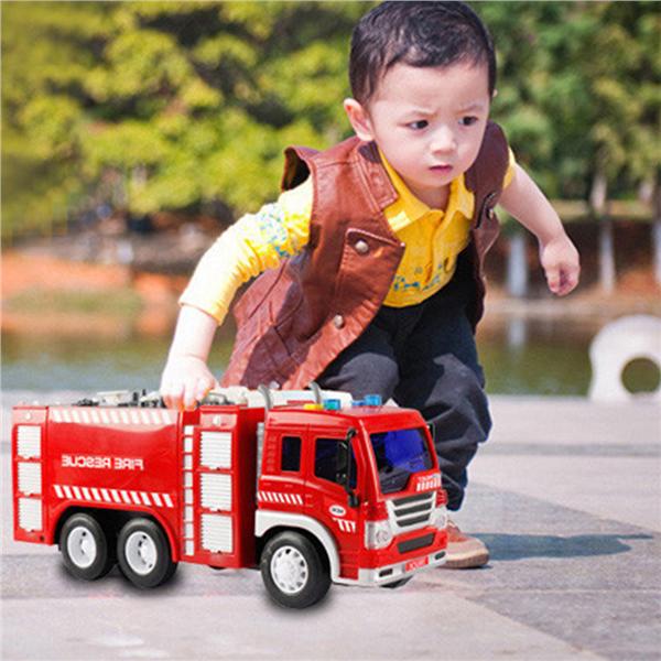 1pc Baby Fire Sprinkler Truck Model Educational Telling A Story Truck Engineering Mold Toy for Kids