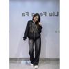 Womens Hooded Tracksuit Set Loose Fit Plus Size Zip-up Cardigan Two-Piece Winter Casual Sportswear With Rhinestones