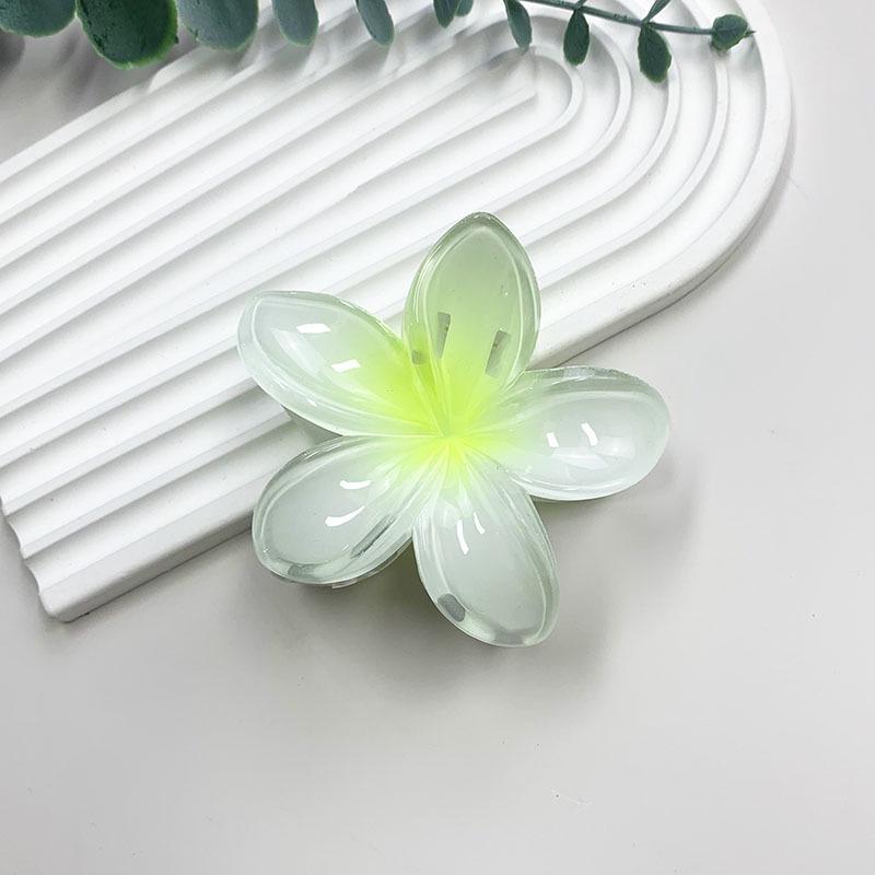Retro Colorful Frangipani Flower Hair Claw Clip for Women