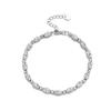 925 Sterling Silver Ladies' Bracelet Adjustable 3cm Extension Chain Platinum 3mm-4mm Beads Gold Plated Diamond Main Diamond