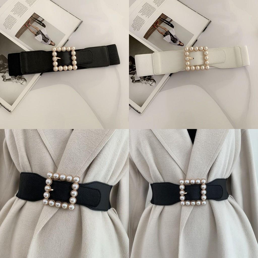 Pearl Sophisticated Wide Waist Accessory For Women Chic Korean Style For Dress Enhancement
