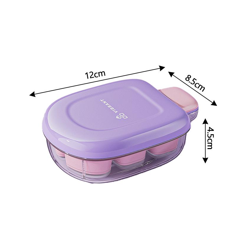 

1pc Cartoon Ice Cube Mold Summer Ice-making Box Household Stackable Make Ice Cream Container Press Easy Demolding Ice Mould фиолетовый