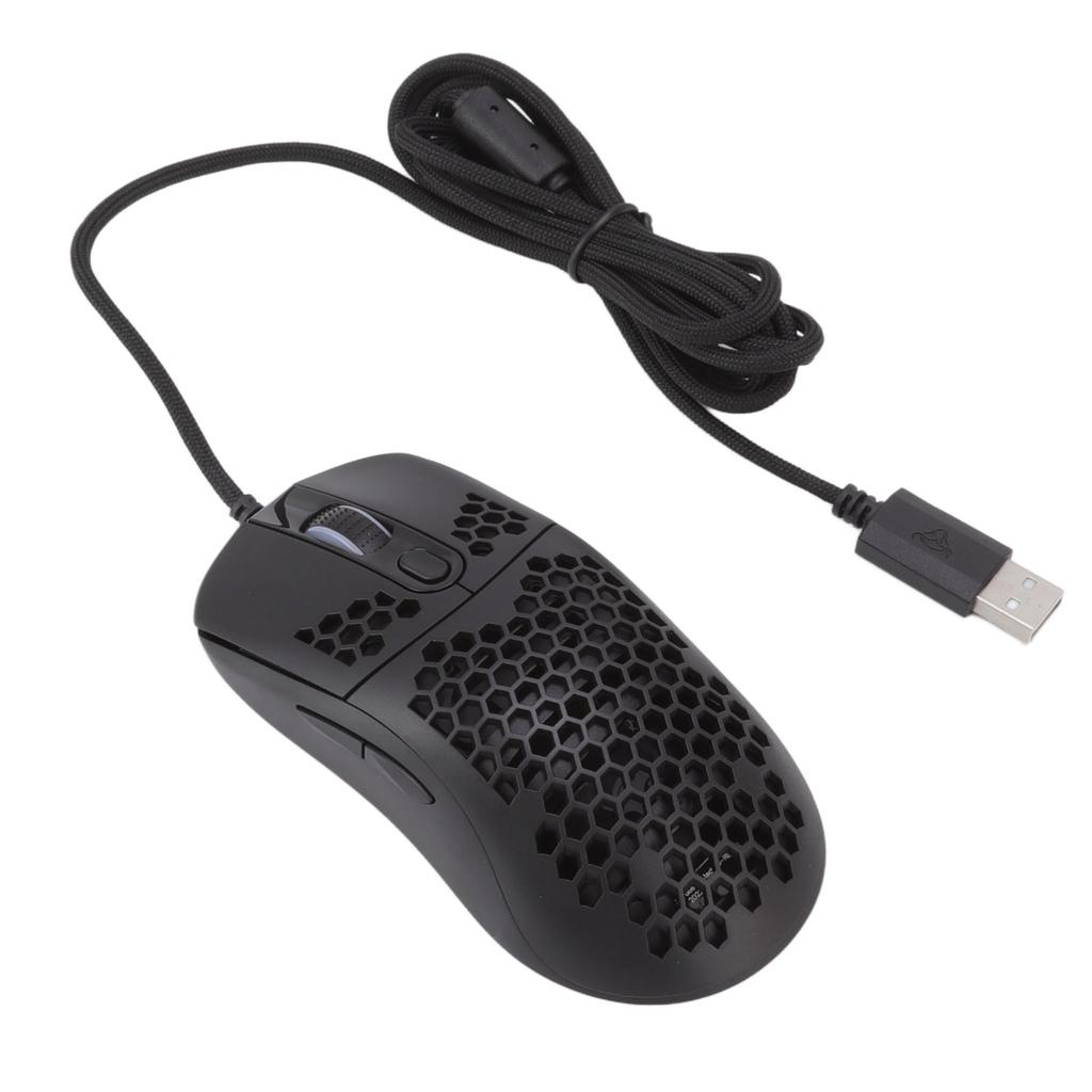 RGB Mouse Cellular Hollow Design Lightweight Wired Backlight 12000DPI 6 Level Regulable Type C Gaming Mouse for Tablets
