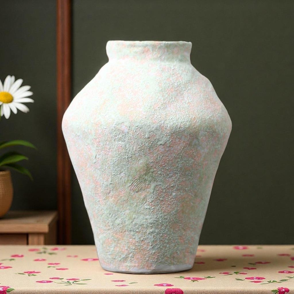 Großkalibrige Retro-Keramikvase für luxuriöse Wohnzimmerdekoration