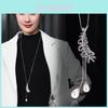 Stunning Long Feather Pearl Tassel Pendant Necklace For Women In Elegant Styles