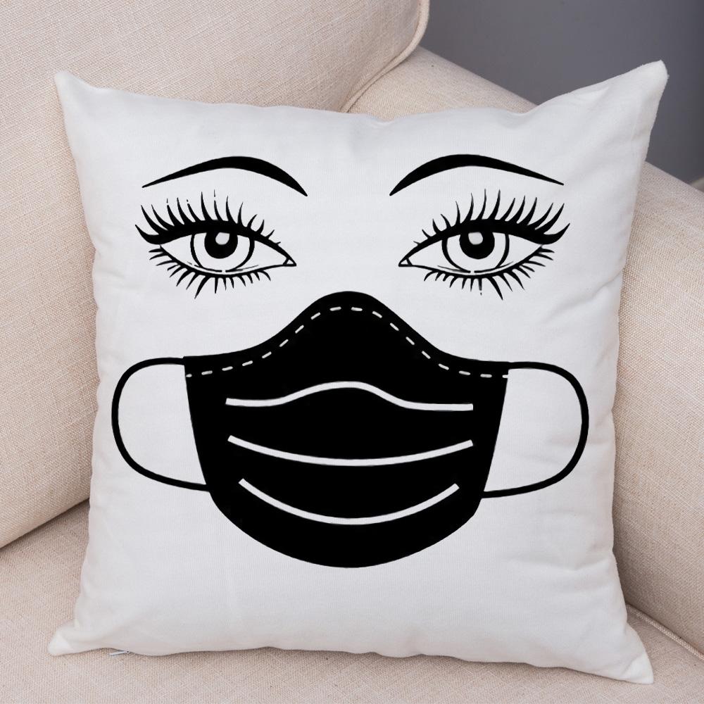 Fashion Mask Eyelash Print Pattern Pillowcase Cover  Bed Car Office Decorative