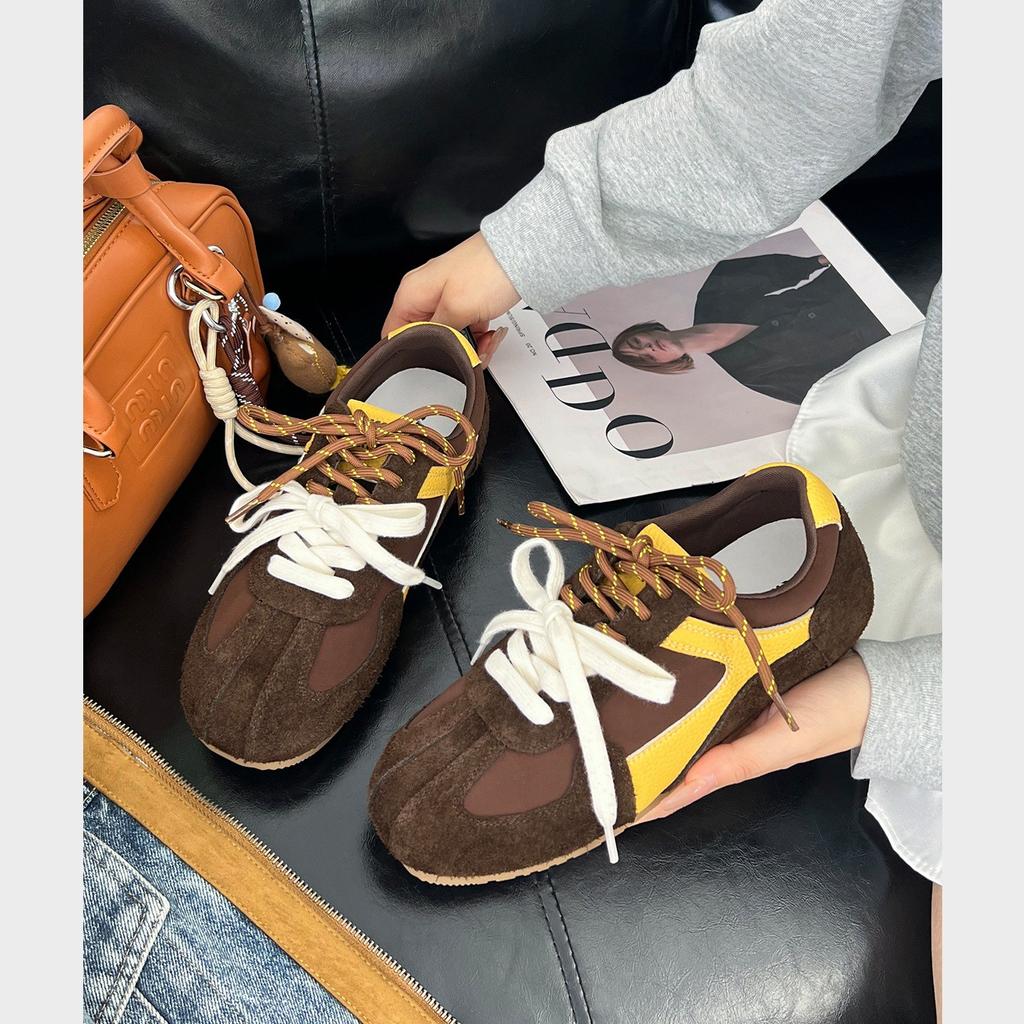 Suding Home Height Increase 4cm Retro German Training Shoes Women's 2025 New Casual Versatile Sports Shoes Forrest Gump Shoes Tide