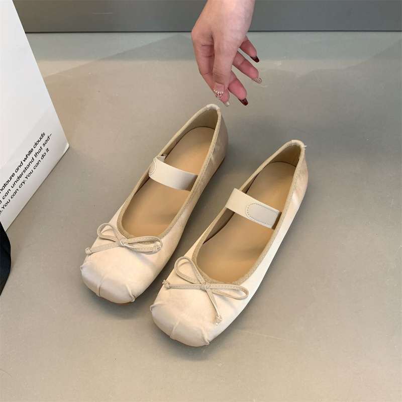 Evening shoes gentle wind flat satin ballet shoes 2025 new spring shallow mouth boat shoes Mary Jane women's shoes