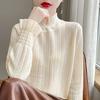 Langärmliger Rollkragen Strick für Damen Sanfte Spitze Rüschen Innenpullover Basisschicht Oberteil