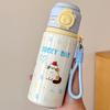Fashion Stainless Steel Insulated Cup Cartoon Dustproof Water Cup with Lanyard 500ml Student Drinking Cup Travel