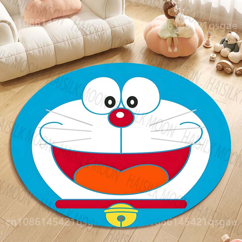 Multiple Styles Japan Cute Doraemon Print Round Rugs for Living Room Bedroom Floor Mats Kids Room Household Carpet Home Decor