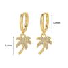 925 Silver Needle Square Pendant Hoop Earrings Vintage Gold Earrings For Women Shell Pendant Earring Fashion Jewelry Accessories