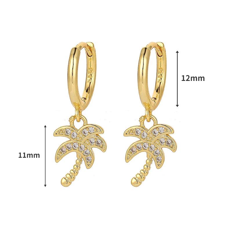925 Silver Needle Square Pendant Hoop Earrings Vintage Gold Earrings For Women Shell Pendant Earring Fashion Jewelry Accessories