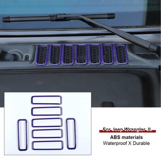 Purple Engine Hood Air Outlet Vent Trims Cover Frame for Jeep Wrangler JL JT 18+