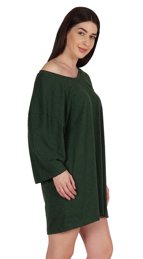 Inkmeso Solid Boyfriend T-Shirt Top For Women Loose Fit Long Sleep Shirt Tee