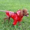 PU Dog Hooded Raincoat Towable Small Dog Clothes Stylish Dog Rain Cloak  Puppy