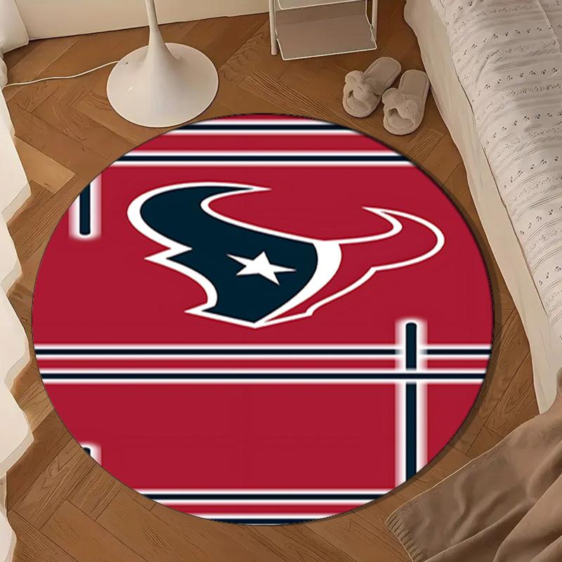 Houston-Texans Artwork Round Mat, Anti-slip Circle Carpet Chair Rug For livingroom,Bedroom, Doormat Home Decor Gift Christmas Gifts