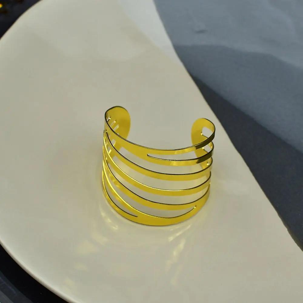 1/6pcs Iron Napkin Ring Gold/Rose Gold/Silver Butterfly/Hollow Hollow Butterfly Napkin Ring Decorative Napkin Clasp