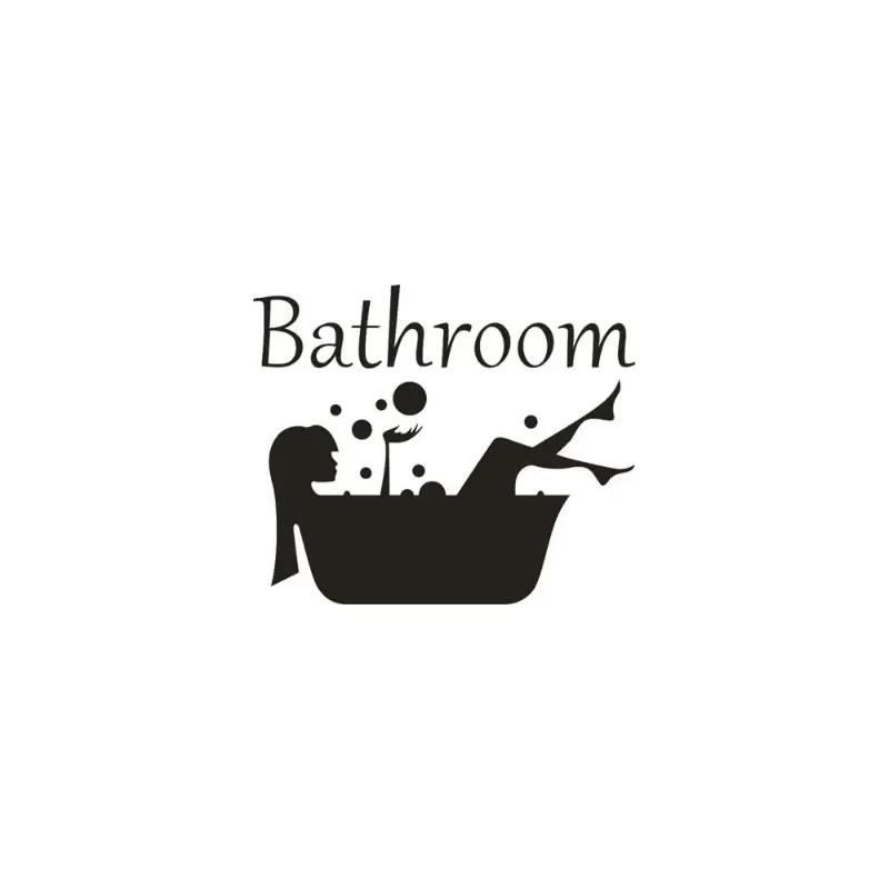 Bathroom Wall Sticker Letter Removable Art Vinyl Mural Home Room Toilet Door Vinyl Decal Transfer Vintage Decoration