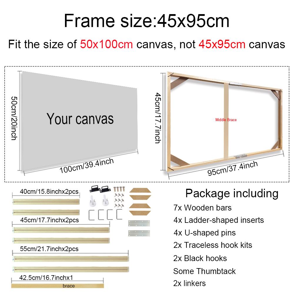 45x95 50x100cm Tuval Çerçeve Ahşap Çerçeveler Ahşap Fotoğraf Yağlı Boya Tuvali Elmas Boyama Çerçeveleri Tuval Ahşap Duvar Çerçevesi