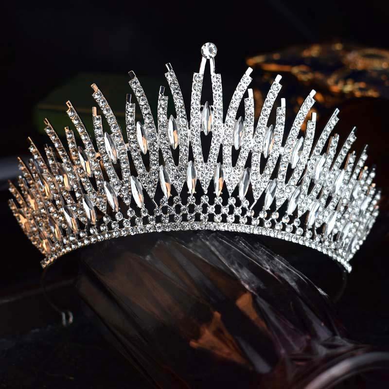 

Роскошный Свадебный Принцесса Аксессуар для Волос Стразы Полукруглая Корона Свадебный День Рождения Головной Убор Королевская Корона Корона для Волос Выбор