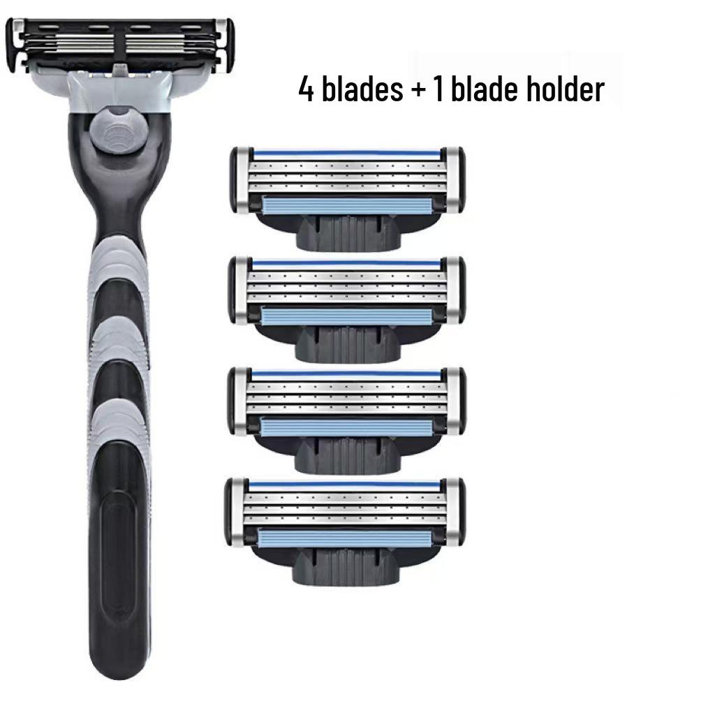 Triple Blade Manual Men's Shaver Head - Traditional 3-Layer Razor Head