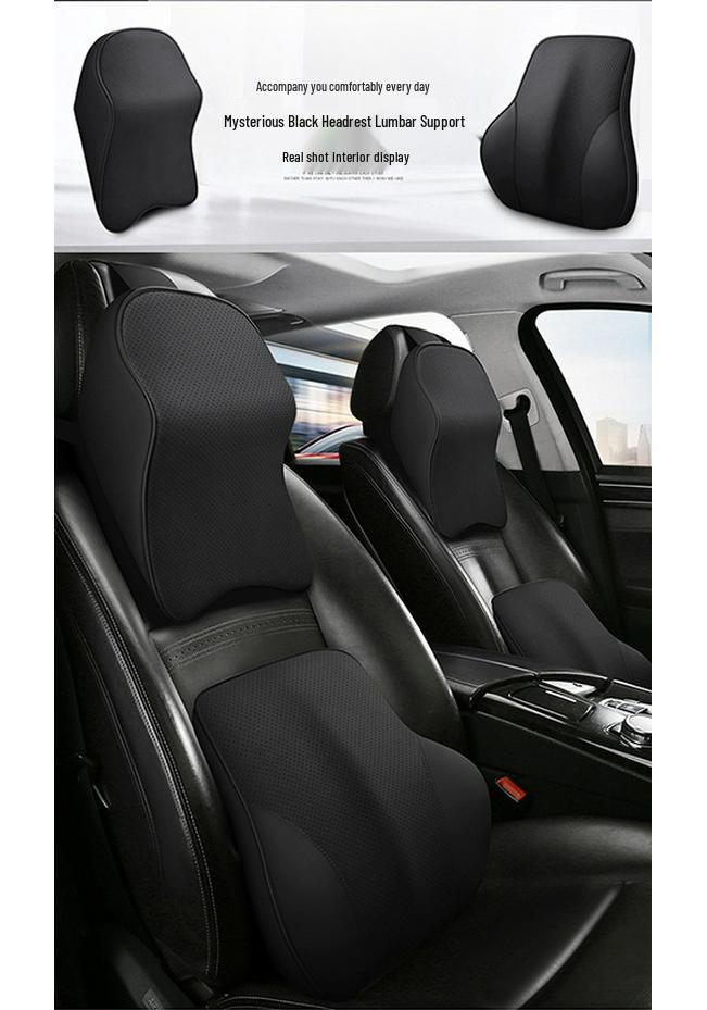 Four Seasons Memory Foam Car Neck and Lumbar Support Pillow