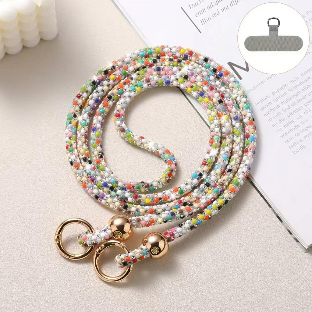 60cm Pasek na telefon z paskiem na ramię i uchwytem na telefon komórkowy Plastikowe perły Ozdoba ze strasu