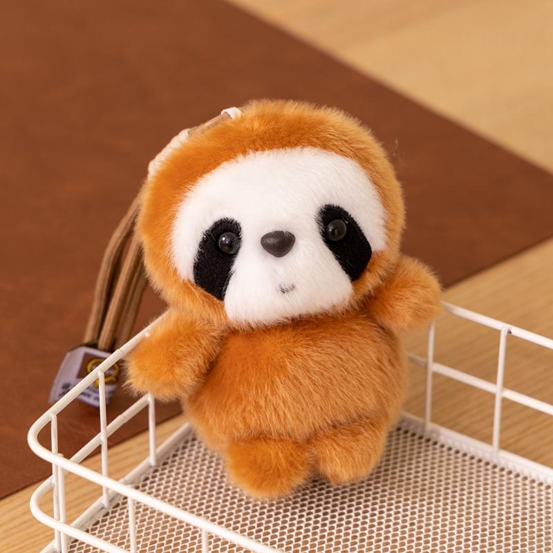 Kawaii Zoo Animal Plush Cute Toy Doll Keychain Set Penguin Red Panda Elephant Capybara Ultra Soft Bag Charm
