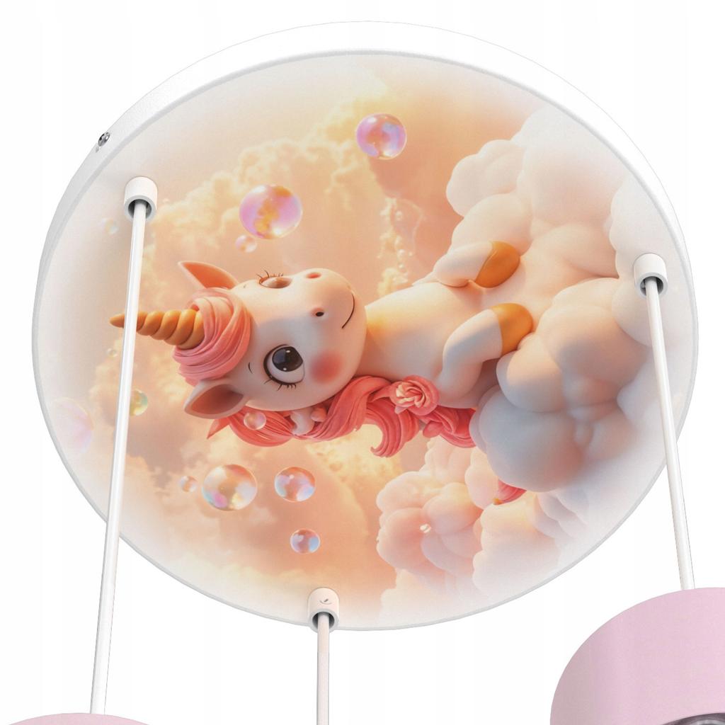 Dziecięca lampa sufitowa wisząca jednorożec led polska lampa e27 unicorn
