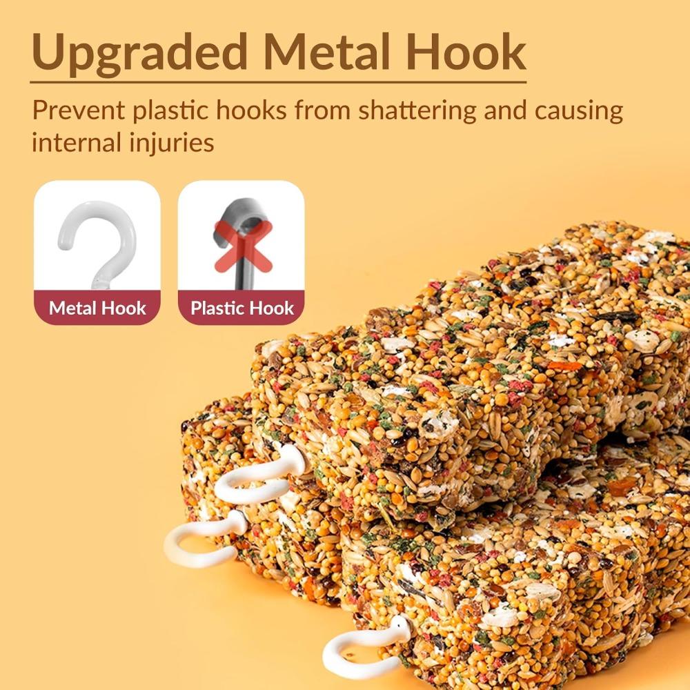 2 Pcs Natural Bird Treat Sticks - Nutritious Mixed Grains & Honey Snacks for Parakeets, Cockatiels, Lovebirds - Healthy Chewing & Foraging Cage Toy