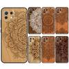 Mandala Floral Wood Case For POCO X6 M6 Pro X5 X3 M5s F3 F5 Xiaomi 14 Ultra 12 13 Lite 11T 12T 13T Pro Cover