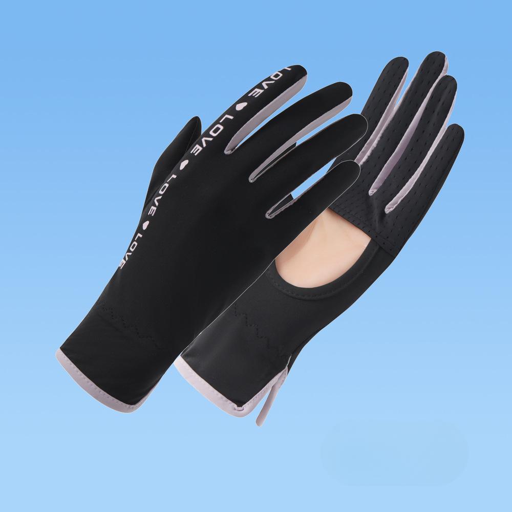 

Перчатки для защиты от солнца из ледяного шелка для женщин, защита от УФ-лучей, противоскользящие, для вождения и езды, сенсорные для девушек, тонкие летние перчатки One Size