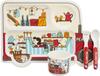 Onishi Ken Seihan PEANUTS Melamine Series Camping Bus Gift Cooking X 9 X Set, Red, 34.9 23.7cm (PE-2821)