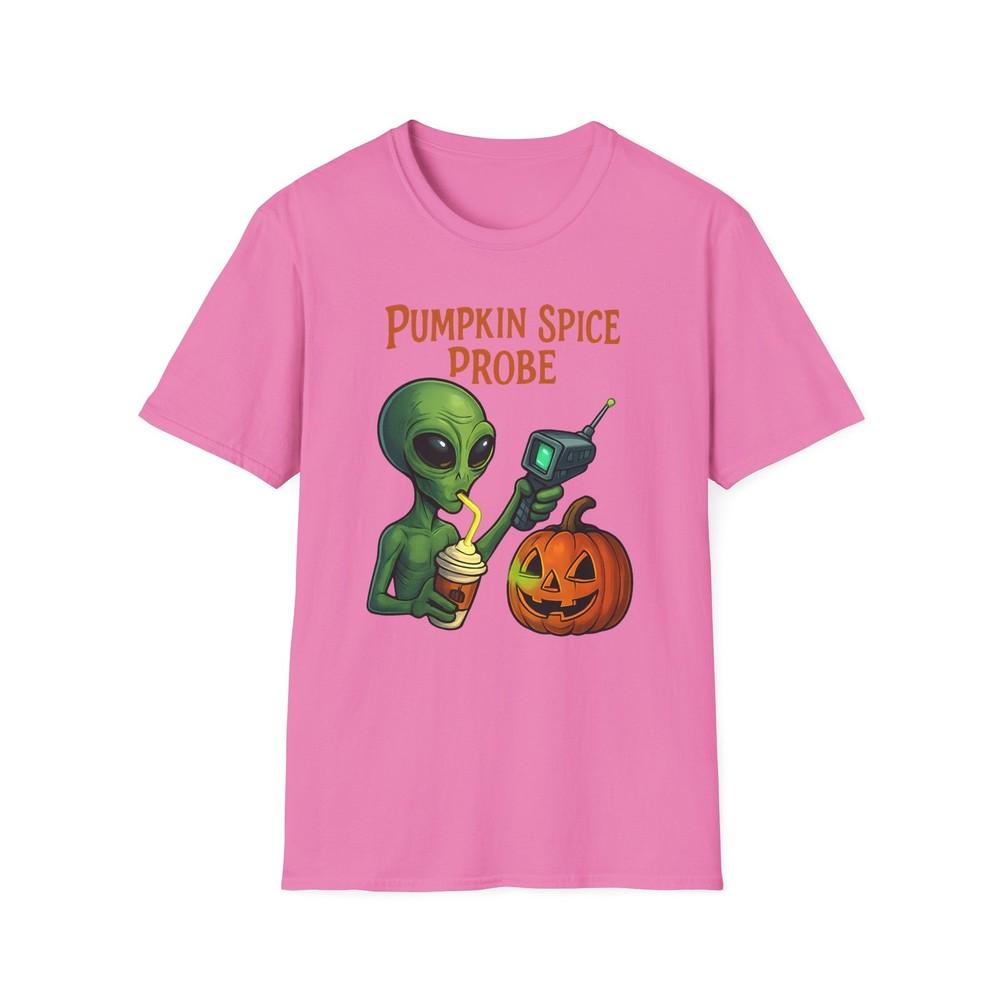 

Unisex Softstyle T-Shirt Cozy Alien Pumpkin Spice Latte Halloween Tee 4XL